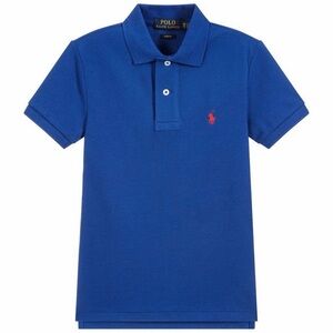 Ralph Lauren Boys' Bright Blue Polo with Red Pony